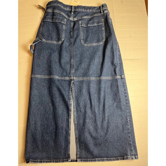 NWT-A.n.a Womens High-Rise Denim Wrap Skirt Size 12 classic Maxi/midi - Picture 3 of 11